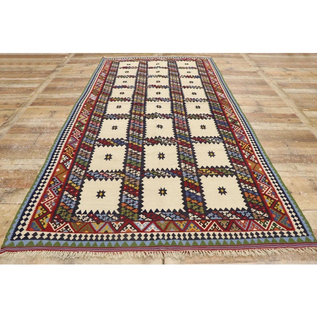 Textile Late 20th Century Vintage Persian Bijar Kilim Rug, 04'11 X 09'08 For Sale - Image 7 of 10