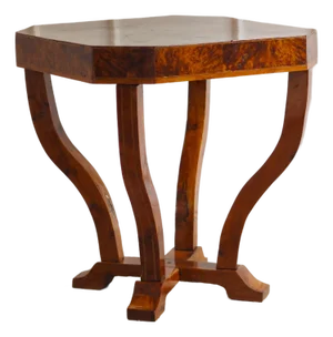 French Art Deco Side Table with Star Inlay, 1920
