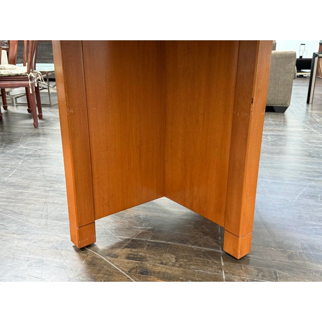 Auburn Natural Cherry Wood Finish With Marquetry Conference Table For Sale - Image 8 of 12