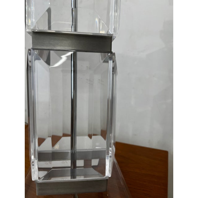 Astrolite Vintage 1970s Herb Ritts for Astrolite Geometric Lucite Lamp For Sale - Image 4 of 8