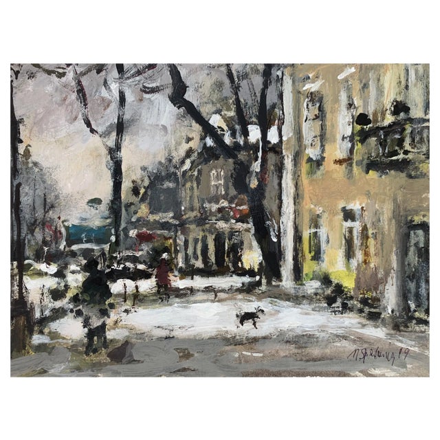Magdalena Spasowicz, City Landscape, Oil on Board, 1999 For Sale
