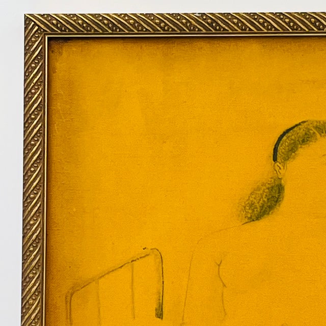 Fernando Botero Vintage Framed Seated Nude Oil Painting in the Manner of Fernando Botero For Sale - Image 4 of 17