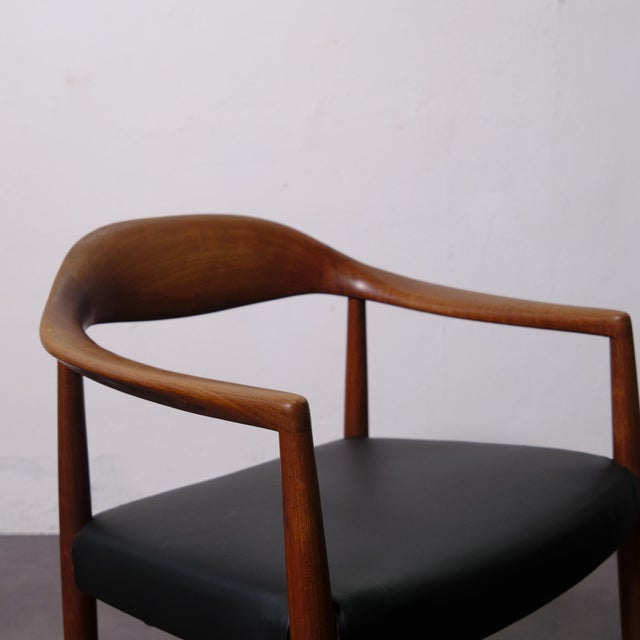 Black Vintage Danish Armchair in Solid Wood, 1950s For Sale - Image 8 of 18