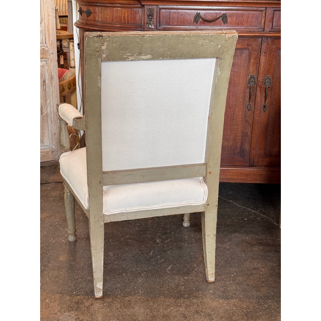 Pair of 19th Century Painted Directoire Armchairs For Sale - Image 10 of 10