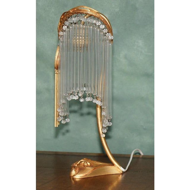 Vintage Art Nouveau Gilt Bronze and Glass Table Lamps by Hector Guimard, 1920, Set of 2 For Sale - Image 16 of 18