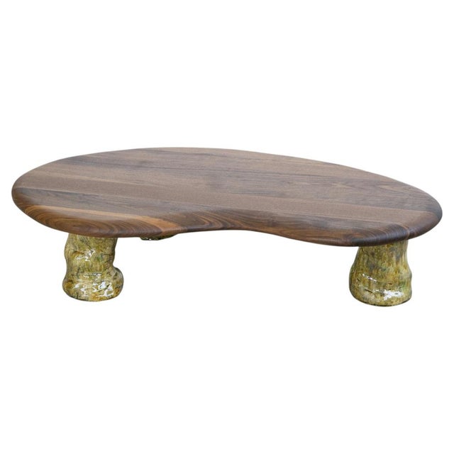 Walnut and Glazed Ceramic Coffee Table by Alexander Knysch For Sale - Image 16 of 16