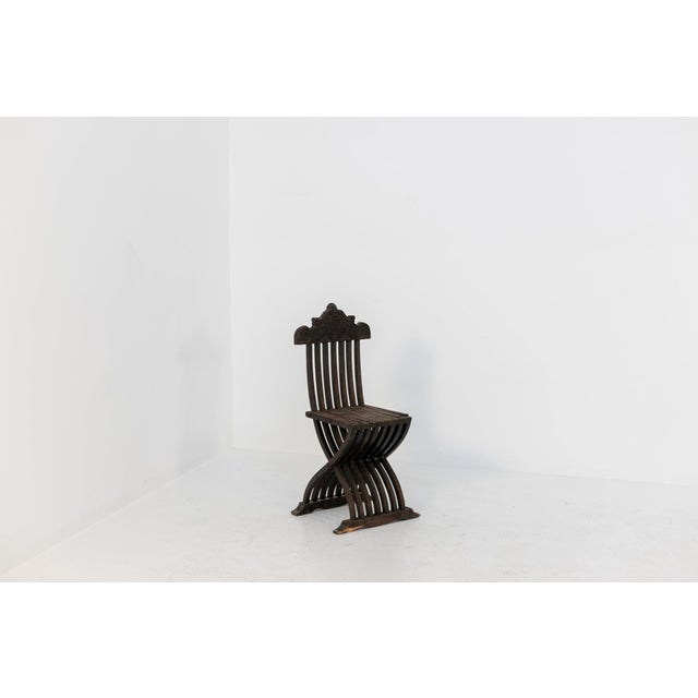 Italian Inlaid Wood Foldable Chair, 1930s For Sale - Image 13 of 15