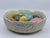 Mid 20th Century Vintage Majolica Style White Cabbage Bowl With Colorful Alabaster Eggs Made in Italy- Set of 11 Pieces For Sale - Image 5 of 12