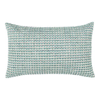 The House Of Scalamandré Heatherton Lumbar Pillow In Aquamarine For Sale