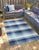 Contemporary 8x10 Sophisticated Elegant Blue Large Scale Plaid Geometric Flatweave Wool Rug For Sale - Image 3 of 9