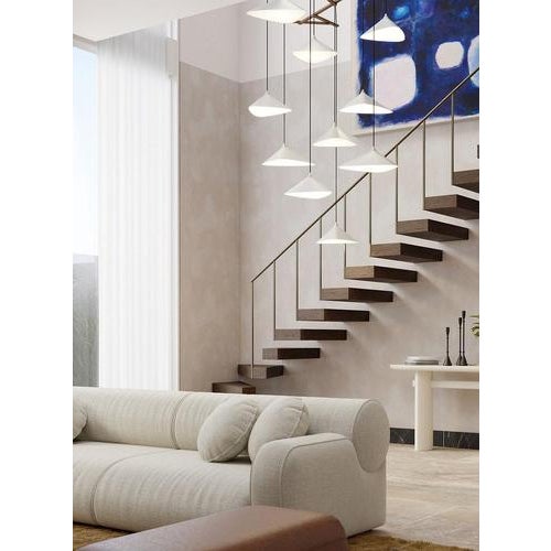 Black Emily V10 Vertical Chandelier in Steel with Dark Bronze Finish by Moss Objects For Sale - Image 8 of 10