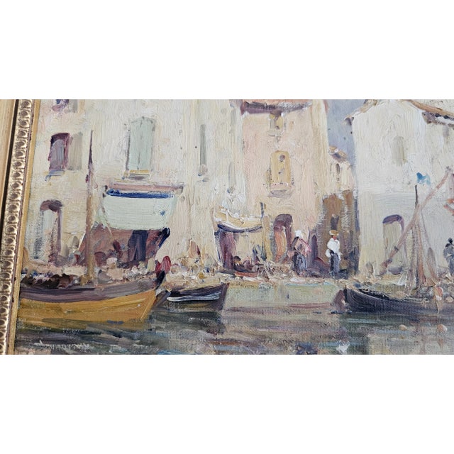 Early 20th Century Antique Vincent Manago French Impressionistl Painting : "Paysage Mediterraneen : For Sale - Image 5 of 12