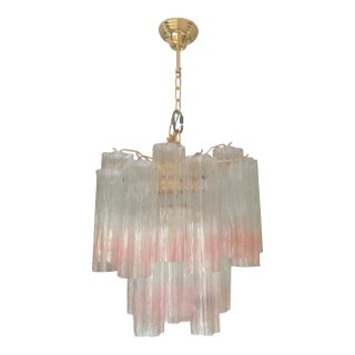 Venini-Style Murano Glass Tronchi Chandelier For Sale