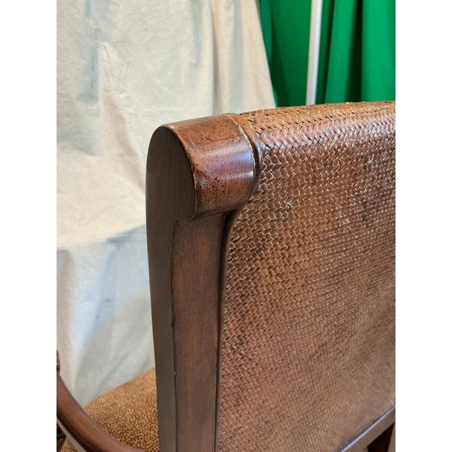 Late 20th Century Regency Style Carved Lion Head Armchair With Cane Back & Leopard Upholstery For Sale In Los Angeles - Image 6 of 18