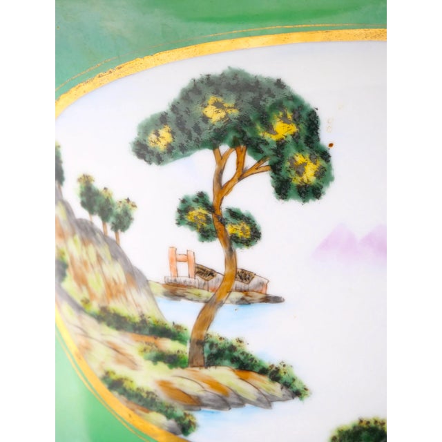 Pair Antique Paris Porcelain Parcel Gilt and Hand Painted Vases For Sale - Image 4 of 13