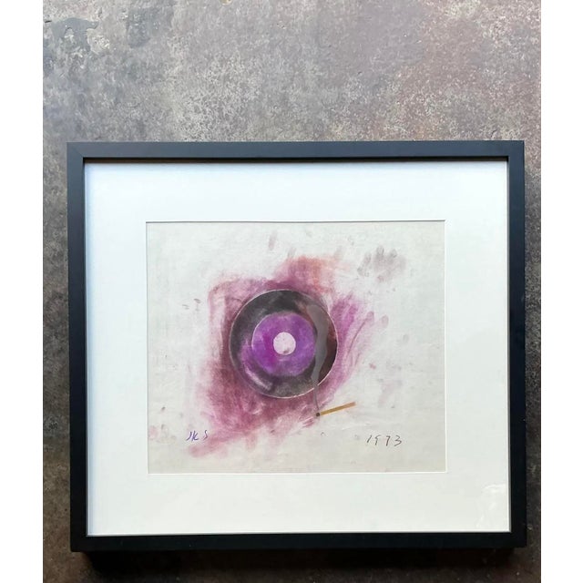 Late 20th Century Vintage Boho Original Geometric Abstract on Paper For Sale - Image 5 of 11