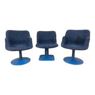 Mid Century Modern "Junior" Swivel Chairs by Yrjö Kukkapuro for Haimi Newly Upholstered For Sale