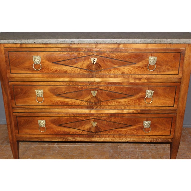 Antique Directoire Walnut Commode, 1700s For Sale - Image 12 of 13