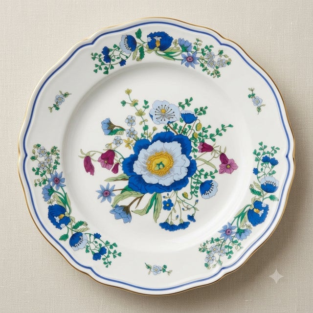 Elegant and extensive Richard Ginori “Lerici” hand-painted porcelain dinner service, a discontinued and highly sought-...