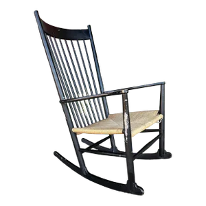 Hans Wegner J16 Rocking Chair With Woven Danish Cord Seat