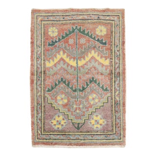 Vintage Zabihi Collection Turkish Anatolian Small Square Rug - 2'6" x 3'6" For Sale