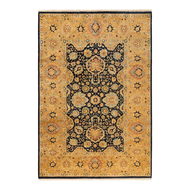 Blue Mogul, One-of-a-Kind Hand-Knotted Area Rug in Blue, 6' 2" x 8' 10" For Sale - Image 8 of 8