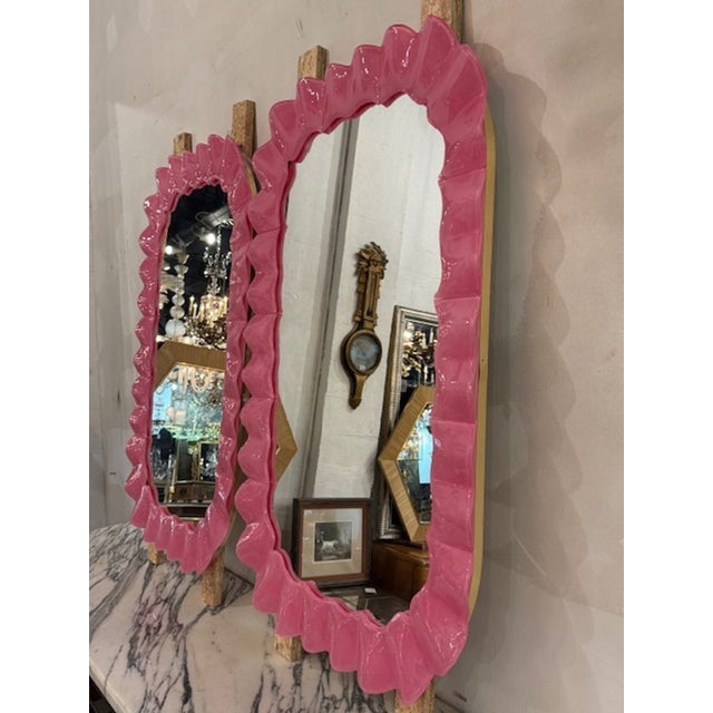Early 21st Century Hot Pink Murano Glass Mirrors For Sale - Image 5 of 5