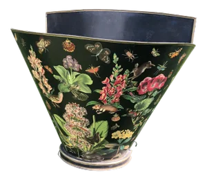 Flora and Fauna Decoupage Metal Grape Hod