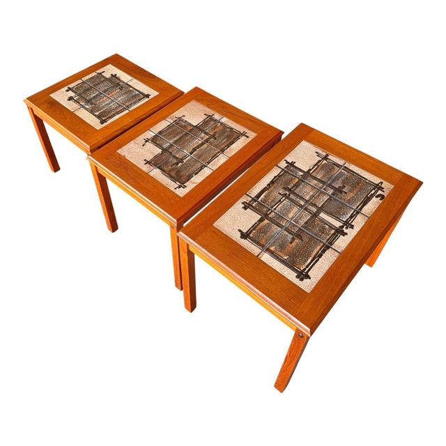 1980s Danish Modern Teak Nesting Tables by Ox Art/Trioh Møbelfabrik For Sale - Image 11 of 13