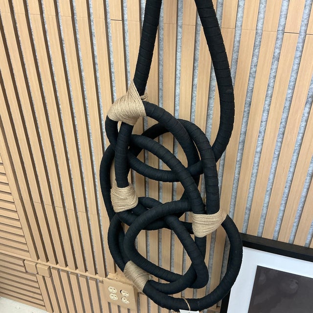 Contemporary Brazilian Black Rope Wall Sculpture For Sale - Image 3 of 5