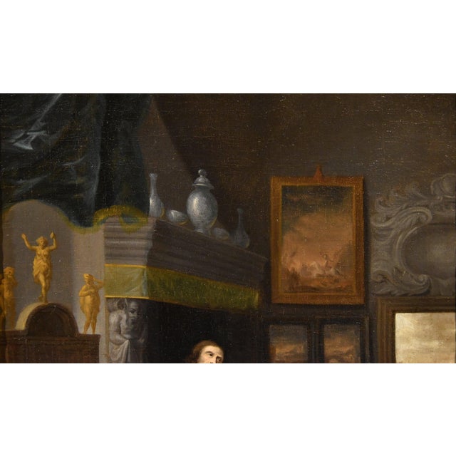 Follower of Gabriel Metsu, Lute Player, 1720, Oil on Canvas, Framed For Sale - Image 12 of 16