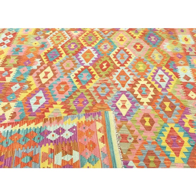 Contemporary Contemporary Afghan Maimana Kilim Rug For Sale - Image 3 of 4