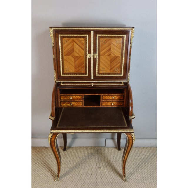 Napoleon III Brown Wood Desk For Sale - Image 12 of 16