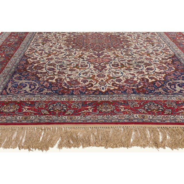 Vintage Persian Isfahan Rug, 06'07 X 10'03 For Sale - Image 4 of 10