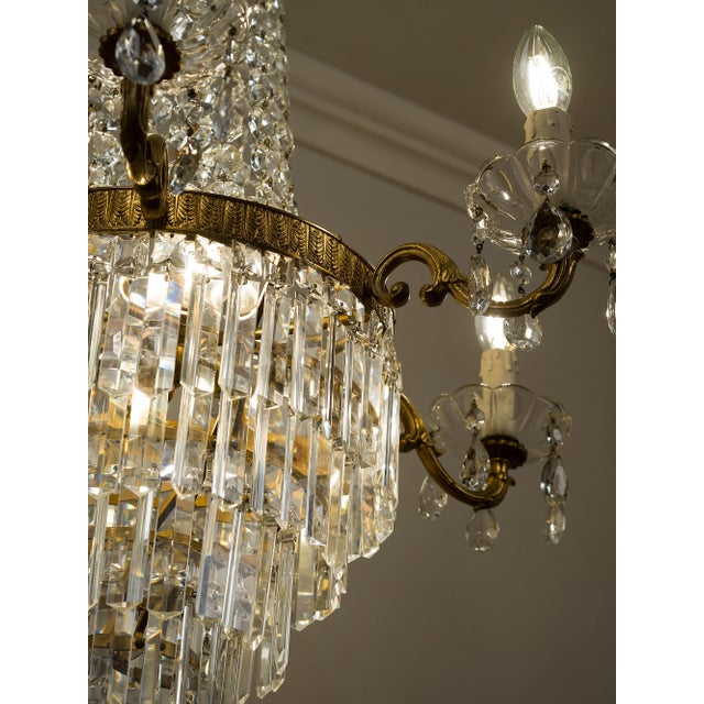 1950s Empire-Style Chandelier in Cut Crystal, Italy, 1950s For Sale - Image 5 of 13