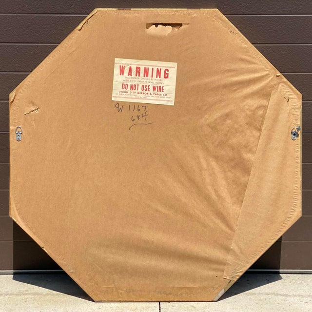 Union City Mirror Co. Floral Etched Octagonal Wall Mirror For Sale - Image 10 of 13