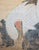 Meiji Era "Cranes and the Sun", Japanese Silk Scroll Painting For Sale - Image 11 of 18