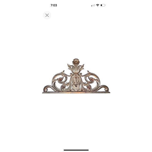 18th Century Italian Baroque Giltwood Overdoor Architectural Pediment For Sale - Image 10 of 10