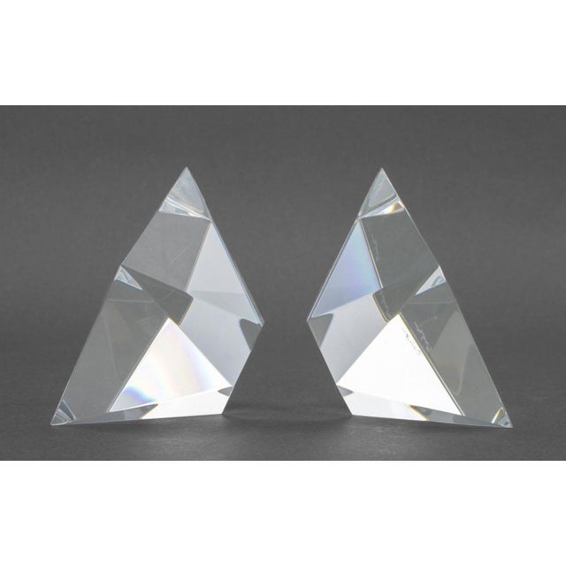 Steuben Steuben Crystal Prism Form Paperweights, Pair For Sale - Image 4 of 7
