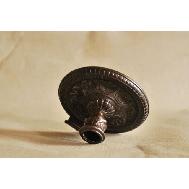 French Art Deco Patinated Bronze Candlestick, 1930s For Sale - Image 5 of 8