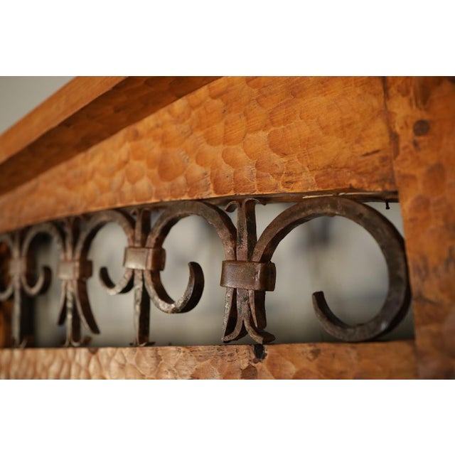 Handcrafted Solid Wood Rustic Double Exterior Door – Custom Mexican Design Made to Order For Sale - Image 12 of 16