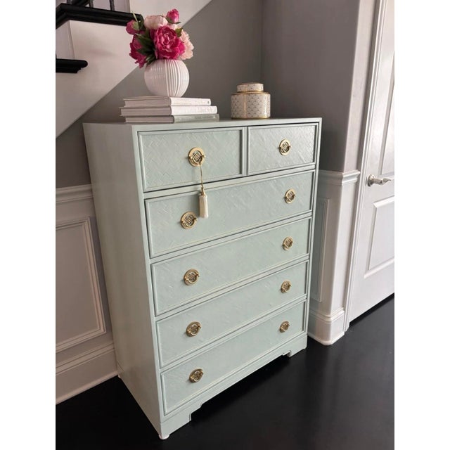 Light Green Highboy Dresser by Drexel Heritage Sarasota Collection For Sale - Image 8 of 10