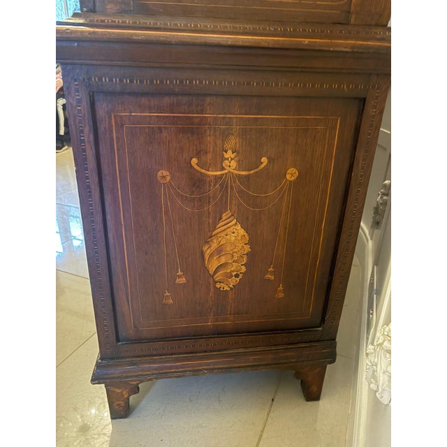 Brown Antique 18th Century Dutch Walnut Marquetry Cabinet with Floral Inlay For Sale - Image 8 of 18