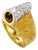 Henry Dunay Diamond 18k Gold Textured Band Ring - Size 6 For Sale