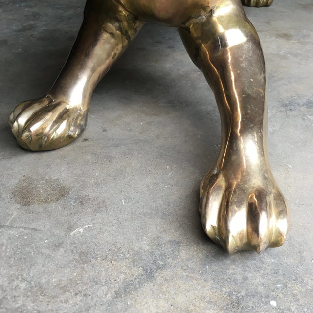 Large Scale Japanese Panther Sculpture in Brass For Sale - Image 10 of 12