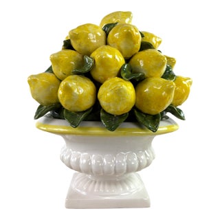 Vintage Large Vibrant Pottery Lemon Topiary For Sale