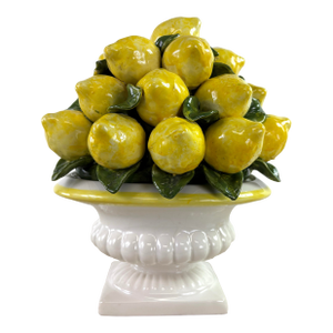 Vintage Large Vibrant Pottery Lemon Topiary