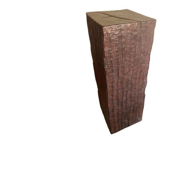 Solid Iron Wood Pedestal With Wood Texture For Sale