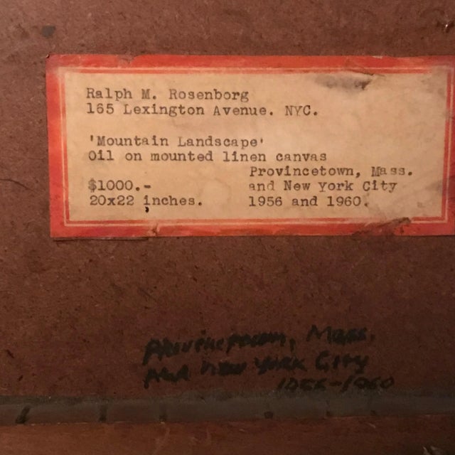 Abstract Expressionist Ralph Rosenborg: "Mountain Landscape" 1956-1960 For Sale - Image 9 of 11