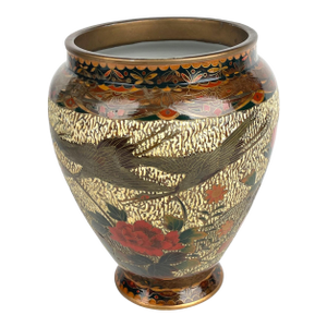 A Japanese Meiji Wired Inlaid Enamel Porcelain Vase